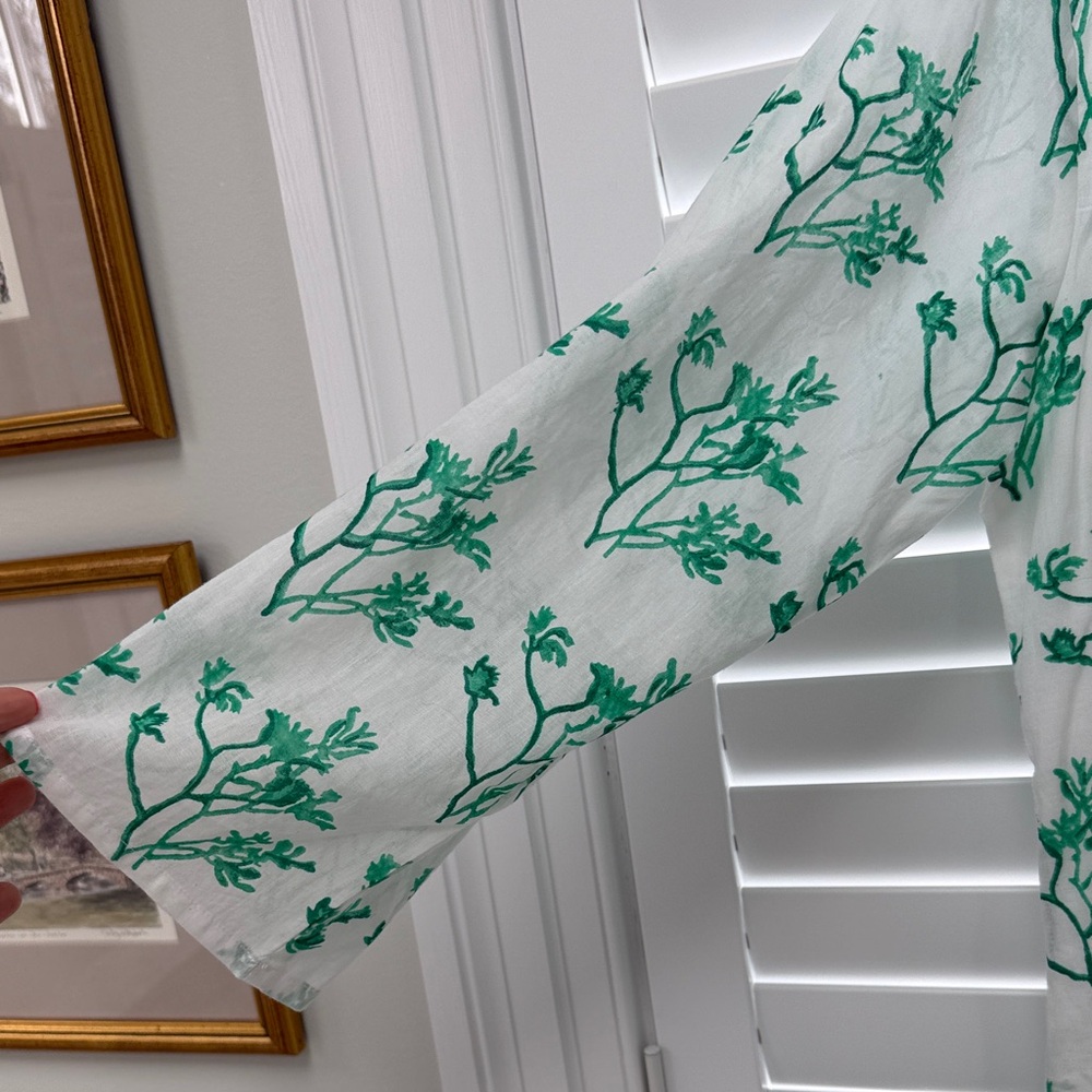 Lush Green Botanical Mini Dress - Picture 3 of 5
